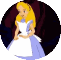 Alice From Alice In Wonderland Is Wearing A Blue Dress Sticker