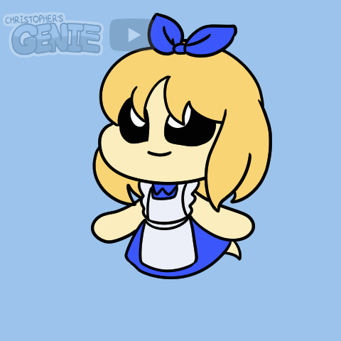 Alice From Christopher's Genie On Blue Background GIF