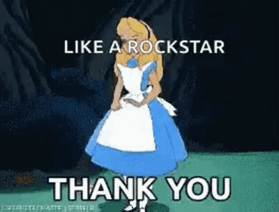Alice In Wonderland Saying Thank You In Field GIF