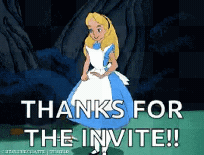 Alice In Wonderland Saying Thanks For The Invite GIF