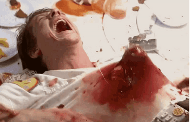 Alien Chestburster Cat Surprise Parody GIF