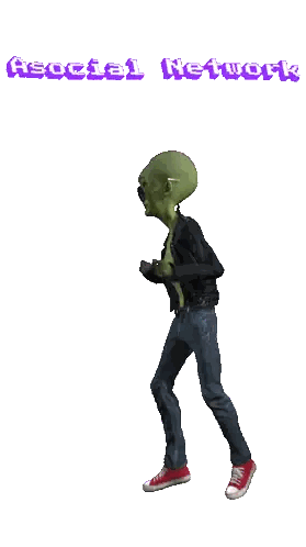 Alien Dancing Asocial Network Sticker