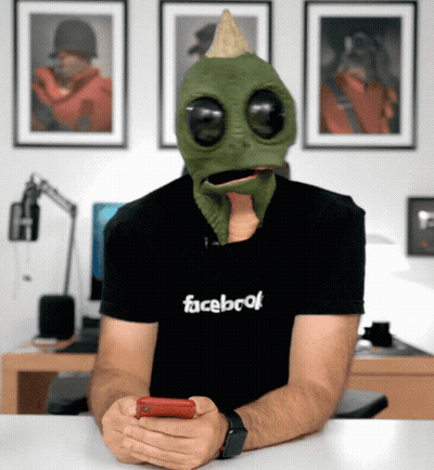 Alien Ironing Womans Clothes In Kitchen With Sudz Cleaner GIF