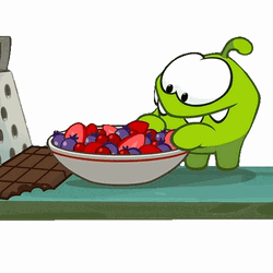 Alien Munching Bowl Of Berry GIF