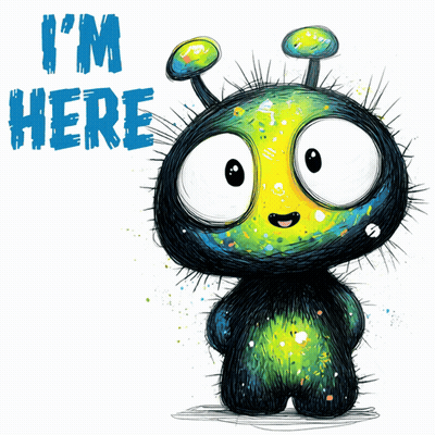 Alien Saying I'm Here GIF