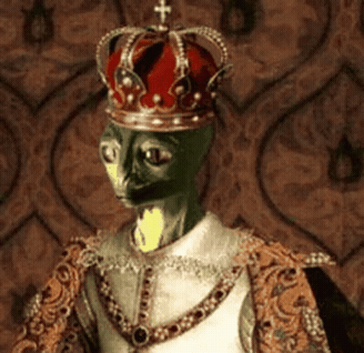 Alien Wearing Crown And Necklace GIF