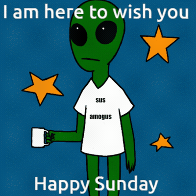 Alien Wearing Sus Amogus Shirt GIF