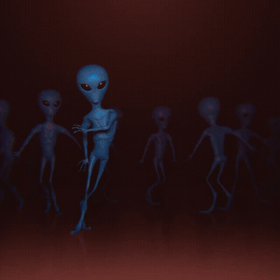 Aliens Dancing In Dark Room GIF