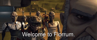Aliens Standing In Front Of Man Saying Welcome To Florrum GIF