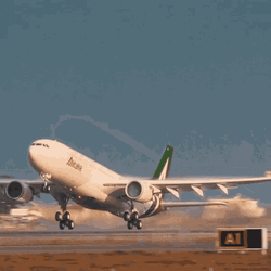 Alitalia Airplane Take Off GIF