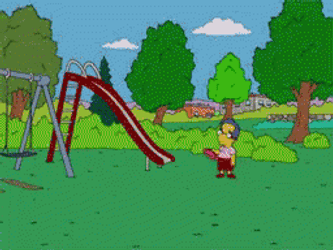 All Alone Milhouse Simpsons Frisbee GIF