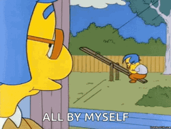 All Alone Milhouse Simpsons Seesaw GIF