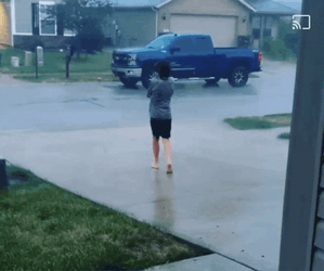 All Alone Walking And Lying On The Rainy Road GIF