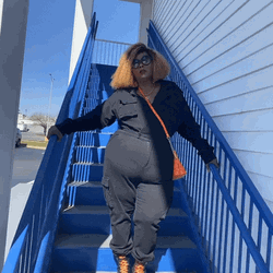 All Black Fashion Jumpsuit Look GIF