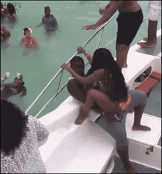 All Black Funny Yacht Fall Off Dance GIF