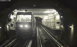 All Black Train Tunnel Railway GIF