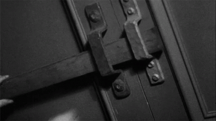 All Doors Locked Greyscale GIF