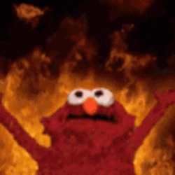 All Hail Elmo In Fire Emote Sticker GIF