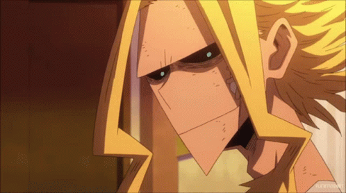 All Might Cartoon Face GIF