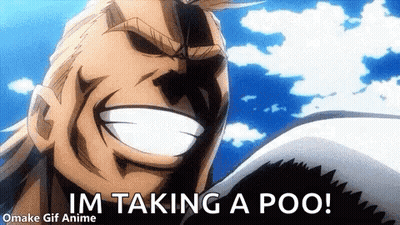 All Might From My Hero Academia Is Taking A Poo . GIF