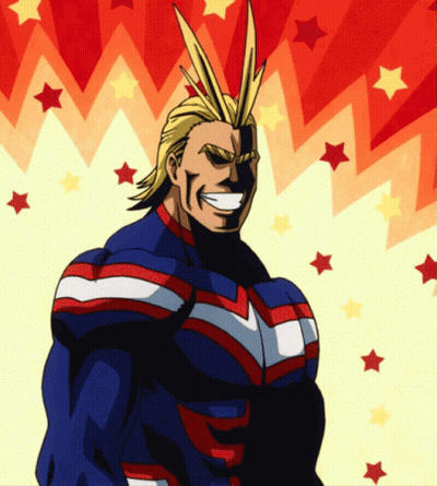 All Might Smiling Front Of Red White Blue GIF