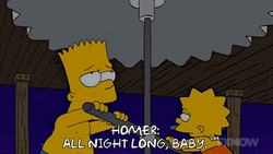 All Night Long Bart Lisa Simpson Working GIF