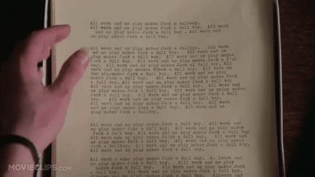 All Work And No Play Scribbling Papers GIF