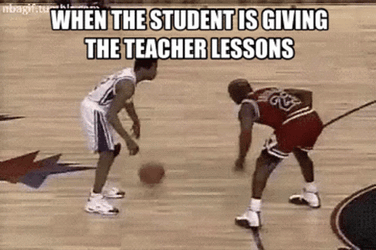 Allen Iverson Crosses Over Michael Jordan GIF