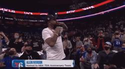 Allen Iverson Fans Flying Kiss Basketball Star Practice GIF