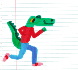 Alligator Art On Paper Running GIF