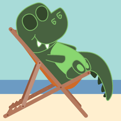 Alligator Sun Bathing On Beach GIF