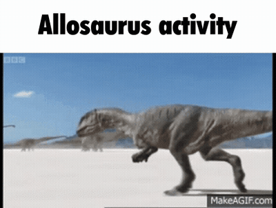 Allosaurus Running On Beach GIF