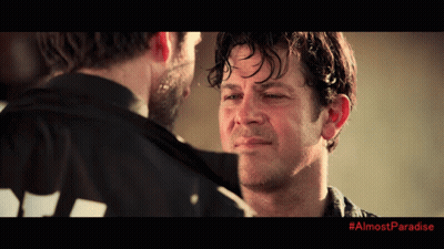 #AlmostParadise Close Up Two Men Faces GIF