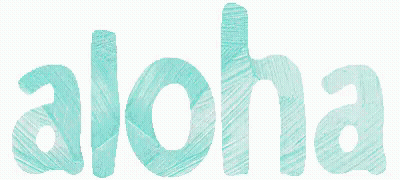 Aloha In Turquoise Letters GIF