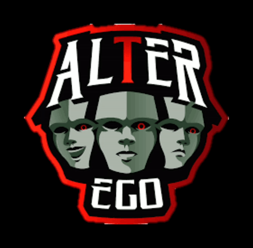 Alter Ego Logo With Three Faces In The Center GIF