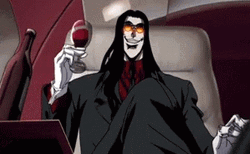 Alucard Hellsing Drinking Wine GIF