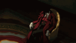 Alucard Hellsing Sits Laughing GIF
