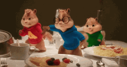 Alvin And The Chipmunks Performing At Table GIF