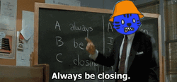 Always Be Closing Blue Cat Face Swap GIF