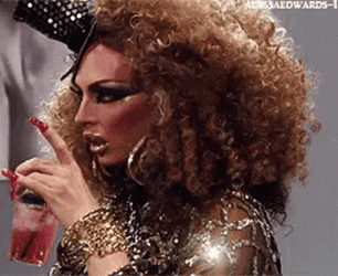Alyssa Edwards Drinking Shocked GIF