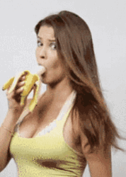 Amanda Cerny Fast Eating Banana GIF