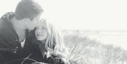 Amanda Seyfried Black And White Hug Kissing GIF