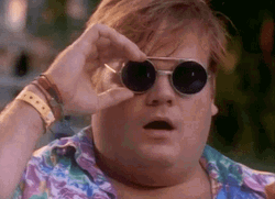 Amazed Chris Farley Shades Off GIF