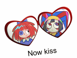 Amazing Digital Circus Ragatha Pomni Heart Kiss GIF