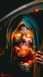 Amazing Grim Reaper Fiery Eyes GIF