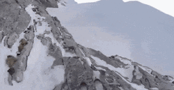 Amazing Skiing POV Cave GIF