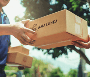 Amazon Box Delivery Hand Out GIF