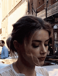 Amber Heard Looking Down GIF