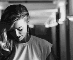 Amber Heard Shyly Smiling GIF