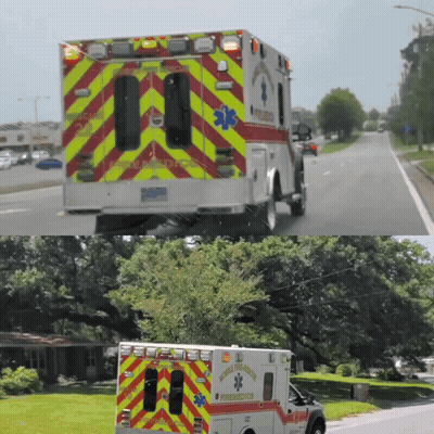 Ambulance With Emergency On Side GIF